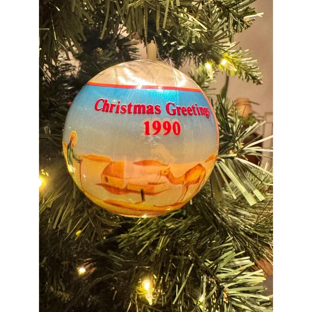 Vintage 1990 Satin Silk Ball Ornament